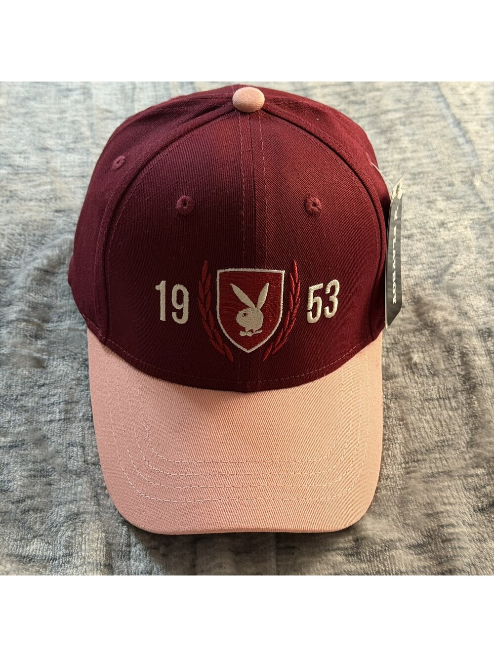 Playboy Maple Bacon Dad Hat Burgundy Pink Adjustable Baseball Cap New with Tags
